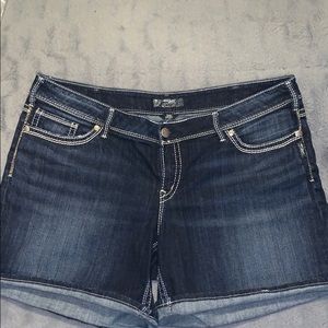 Silver jean shorts